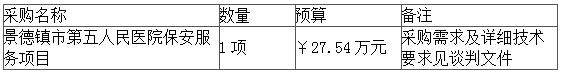 景德镇市第五人民医院保安服务项目