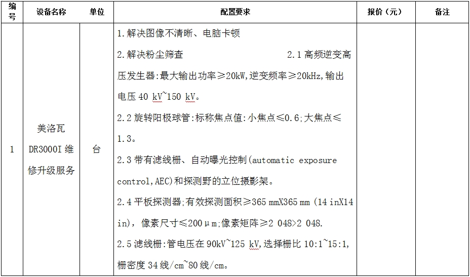 景市五院设备服务询价（二）